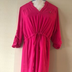Hot pink karlie shirt dress